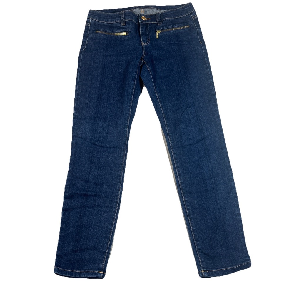 Michael Kors Womens Jeans 4 Skinny Dark Blue Denim Zipped Pockets Mid Rise